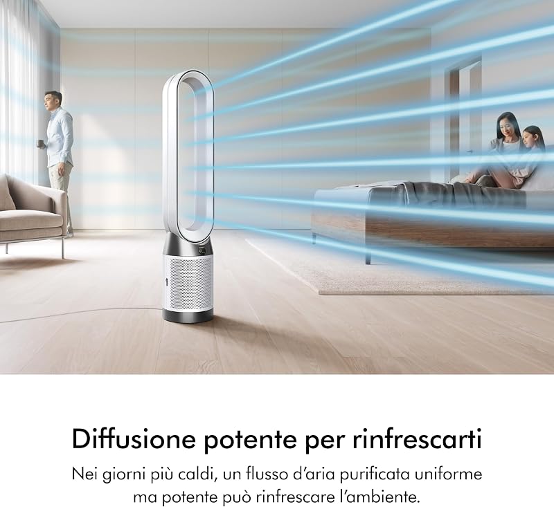 Purifier Cool™ PC1 Ventilatore a Torre con Purificatore d’Aria – Raffrescamento Potente e Purificazione dell’Aria in Tutto l’Ambiente, Controllo tramite App e Telecomando, Oscillazione a 350°