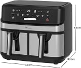 EMtronics Dual Air Fryer 9L 1750W 8 Pre-Set view 5