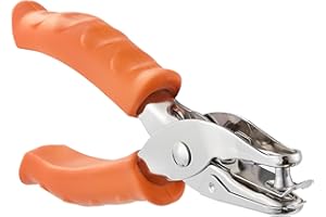 HAMMER IRON ALLEY Single Hole Punch, HIA 1/4”Hole Puncher, Metal One Hole Puncher for Crafts with Ergonomic Silicone Handle, Paper Punch for Kids and Adults (Stylish Orange Color)