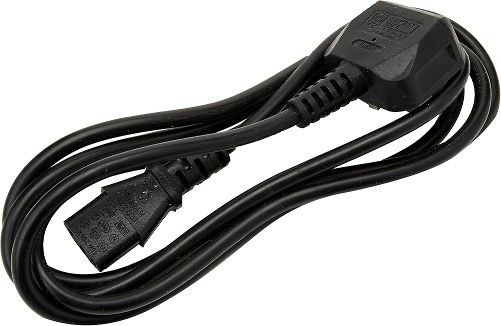 PRO ELEC PE01057 UK Plug to IEC C13 2m Mains Lead 5A Fuse Black