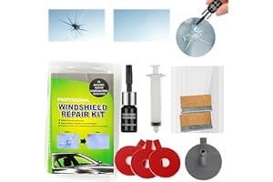 Kunsia Car Windshield Repair Kit, 2025 New Glass Crack Repair Fluid, Repairs Chips, Cracks up to 12 in, Quick Fix for Bullseyes Half-Moon Cracks Star-Shaped Chips and Cracks (1 Set) (Green)