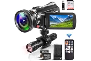 ZOHULU 4K Video Camera Camcorder, 30MP UHD Wifi IR Night Vision Video Recorder with IR Flashlight, Vlogging Camera for YouTube Filming, 30X Digital Zoom Touch Screen Video Camera with Remote, Wide Angle