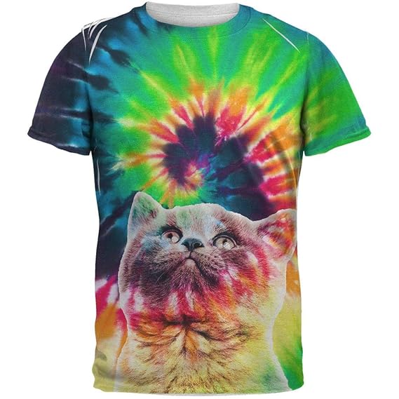 Animal World Cat Tie Dye Sublimated Adult TShirt Clothing