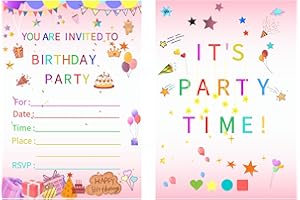 15 Pack Birthday Party Invitation Cards with Envelopes, Perfect for Kids, Adults, and All Celebrations, 4.72 x 6.69 Inches (S