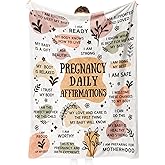 BaubleDazz Pregnancy Gifts for Expecting First Time New Mom, Mommy to be, Mom Blanket with Pregnancy Daily Affirmations, Gifts for Pregnant Women Wife Daughter Friend, Expecting Mother Gift
