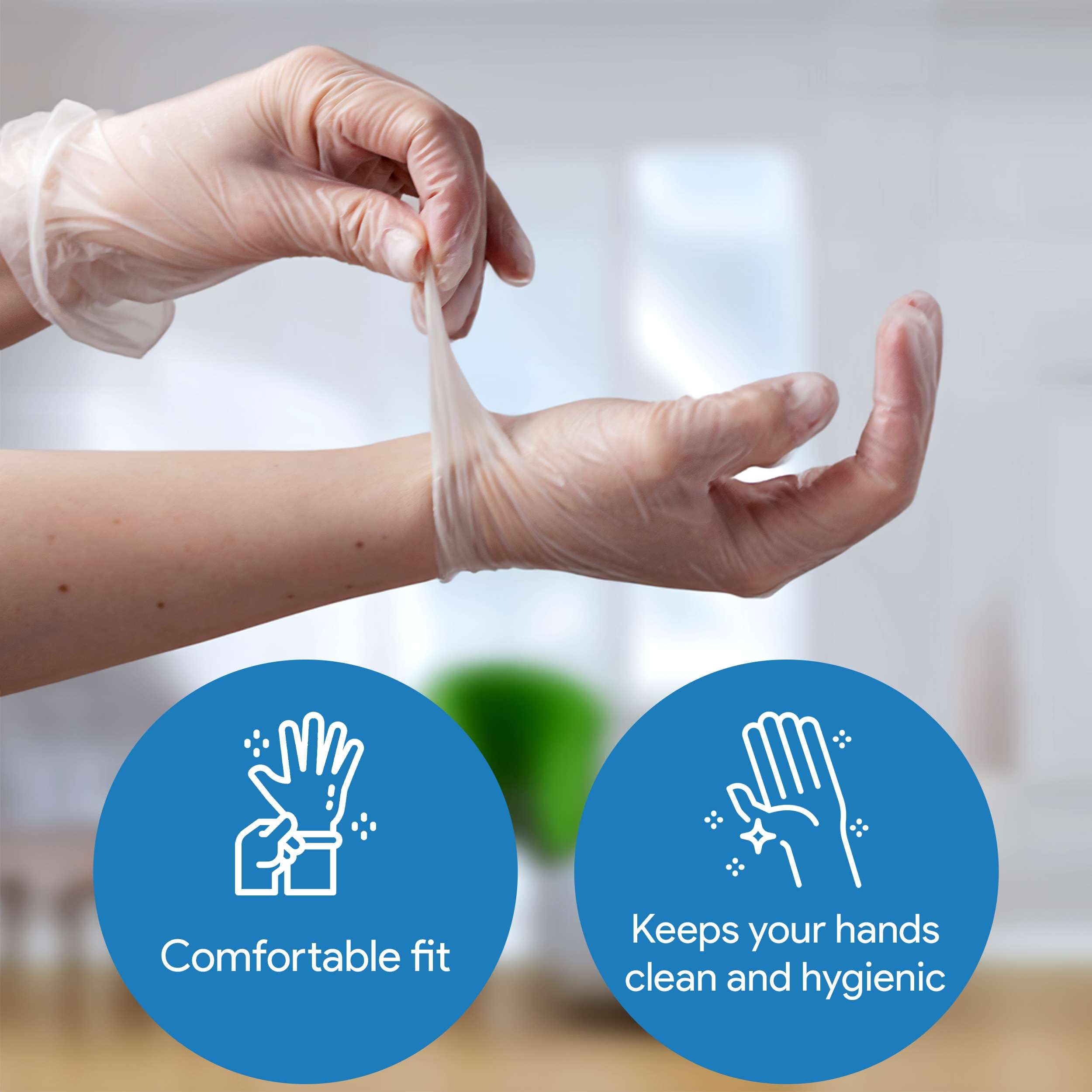 ProHeal Clear Vinyl Disposable Gloves - Food Safe Cooking and Household Cleaning Gloves -Powder and Latex Free Kitchen Glove