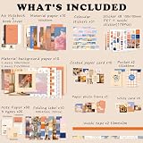 Draupnir Aesthetic Scrapbook Kit 348pcs A6 Grid Notebook Journaling Supplies view 2