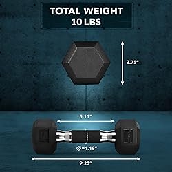 Dumbbell Hex - Rubber Grip - 5lbs - Pair