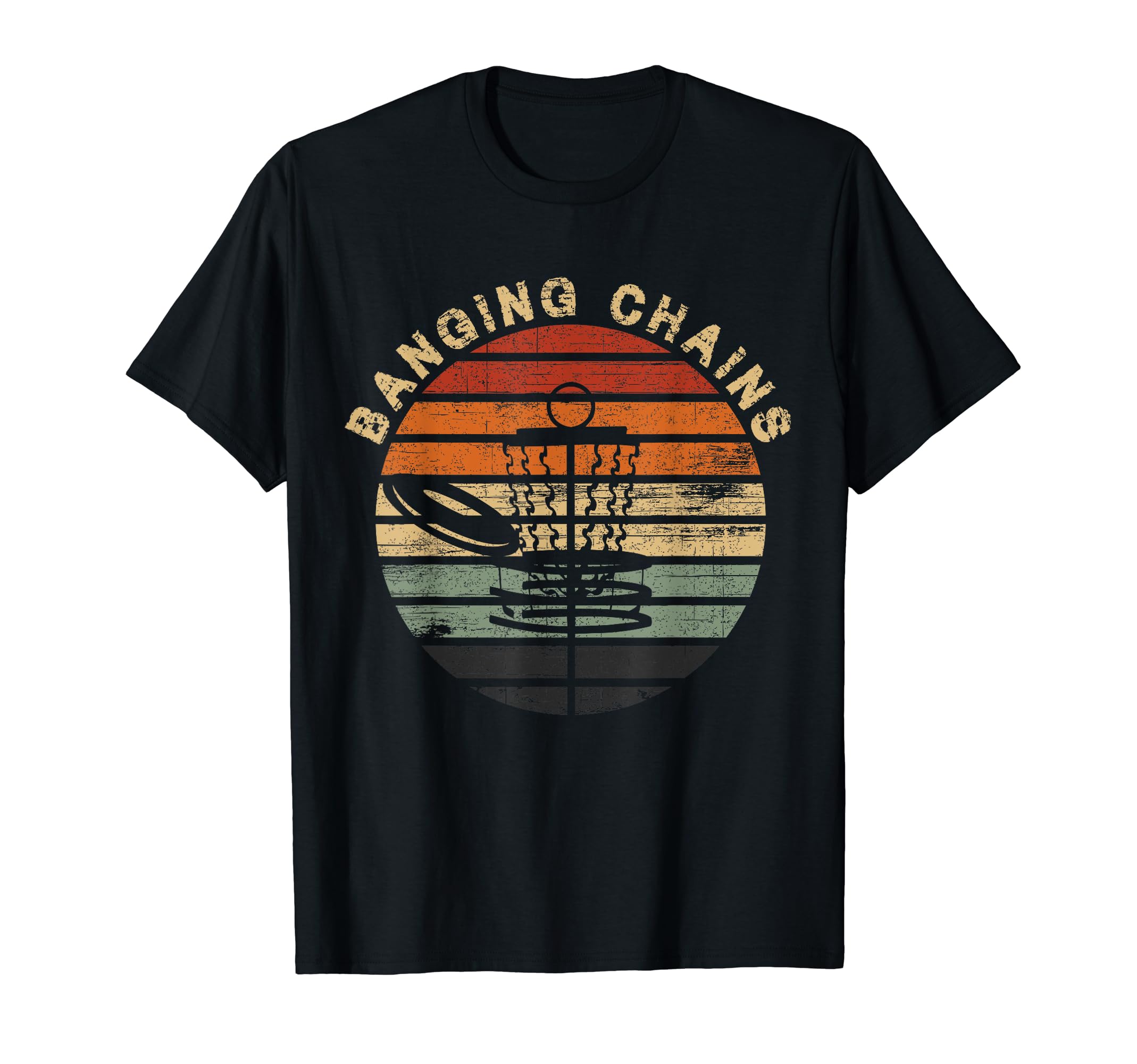 Disc Golf Frisbee Funny Vintage Retro Sport Banging Chains T-Shirt