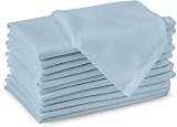 Encasa XO Ice Blue Cloth Napkins Set of 12 17x17 Cotton Dinner Napkins