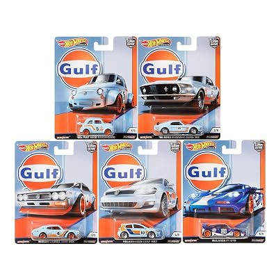 Hot Wheels 2019 Car Culture Gulf Racing Series Set of 5, 164 Scale Diecast Cars
