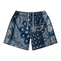 DIOTSR Mens Paisley Graphic Basketball Shorts