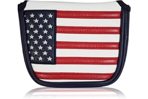 LAISUNTIM Golf Putter Head Cover, USA Stars and Stripes Golf Mallet Putter Headcover with Magnetic Closure