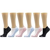 Dr. Motion Womens Low Cut Cushioned Breathable Compression Ankle Socks with Arch Support 6 Pairs