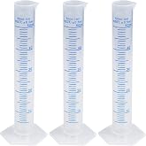 bociloy 3PCS 50ml Measuring Cylinder, Plastic Transparent Graduated Cylinder, Science Test Tube Flask, 2-Sided Bule Measuring Lines Graduated Cylinder Beaker