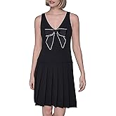 Karl Lagerfeld Womens Sleeveless Scuba Crepe A-line Dress