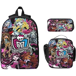 Suhciaobn Gothic Backpack with Lunch Box & Pencil Case Lightweight Casual Daypack for Women Travel Backpack