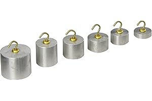 United Scientific WSAL06 Aluminum Hooked Weight Set, One Each of 100g, 50g, 40g, 30g, 20g, 10g