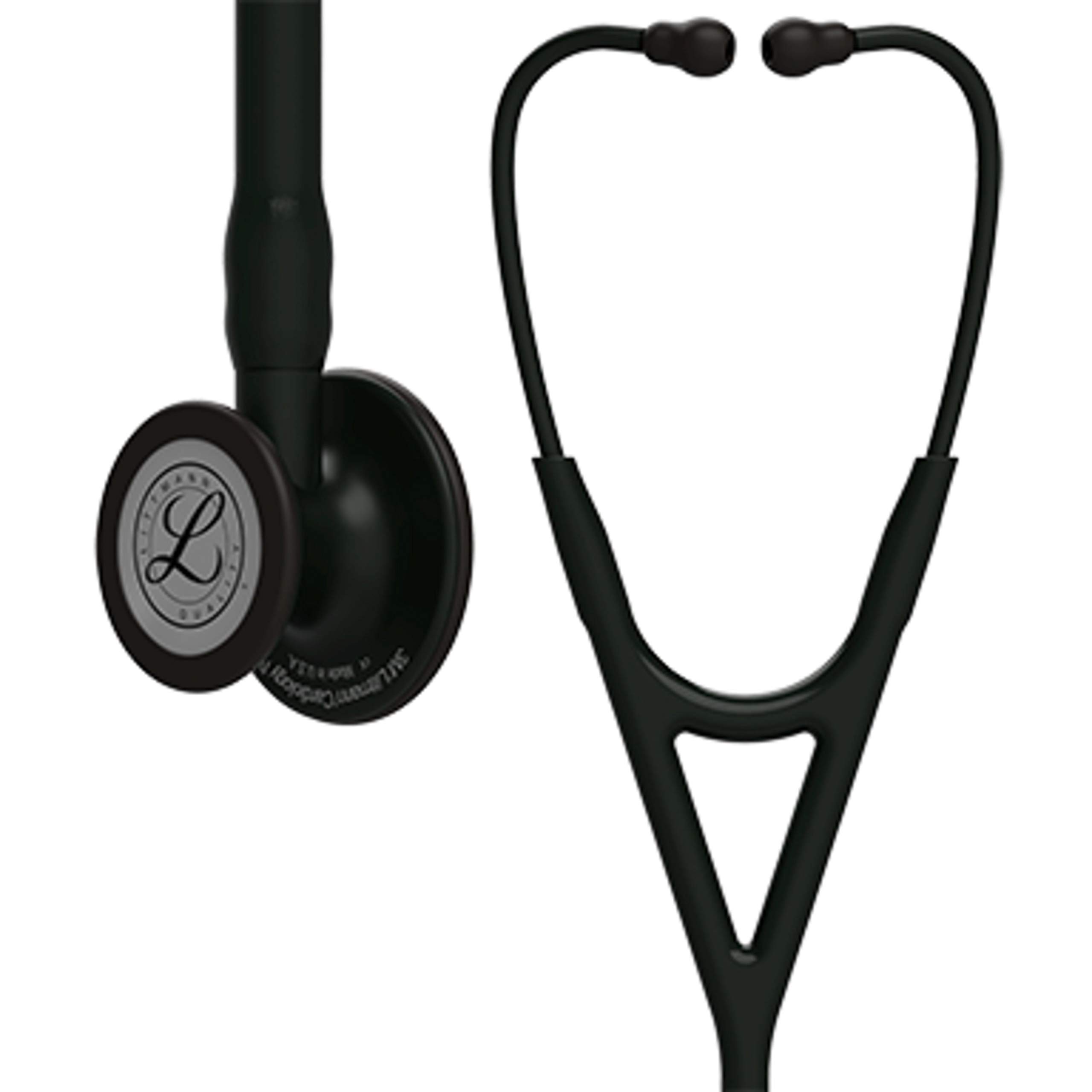 3M Littmann Cardiology IV Diagnostic Stethoscope,  Black-Finish Chestpiece, Black Tube, Stem and Headset, 27 inch, 6163
