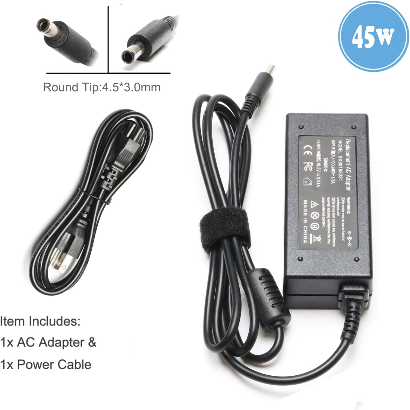 Dell Power Charger Converter Cable Adapter For Inspiron 15 5000 Series & XPS Laptops