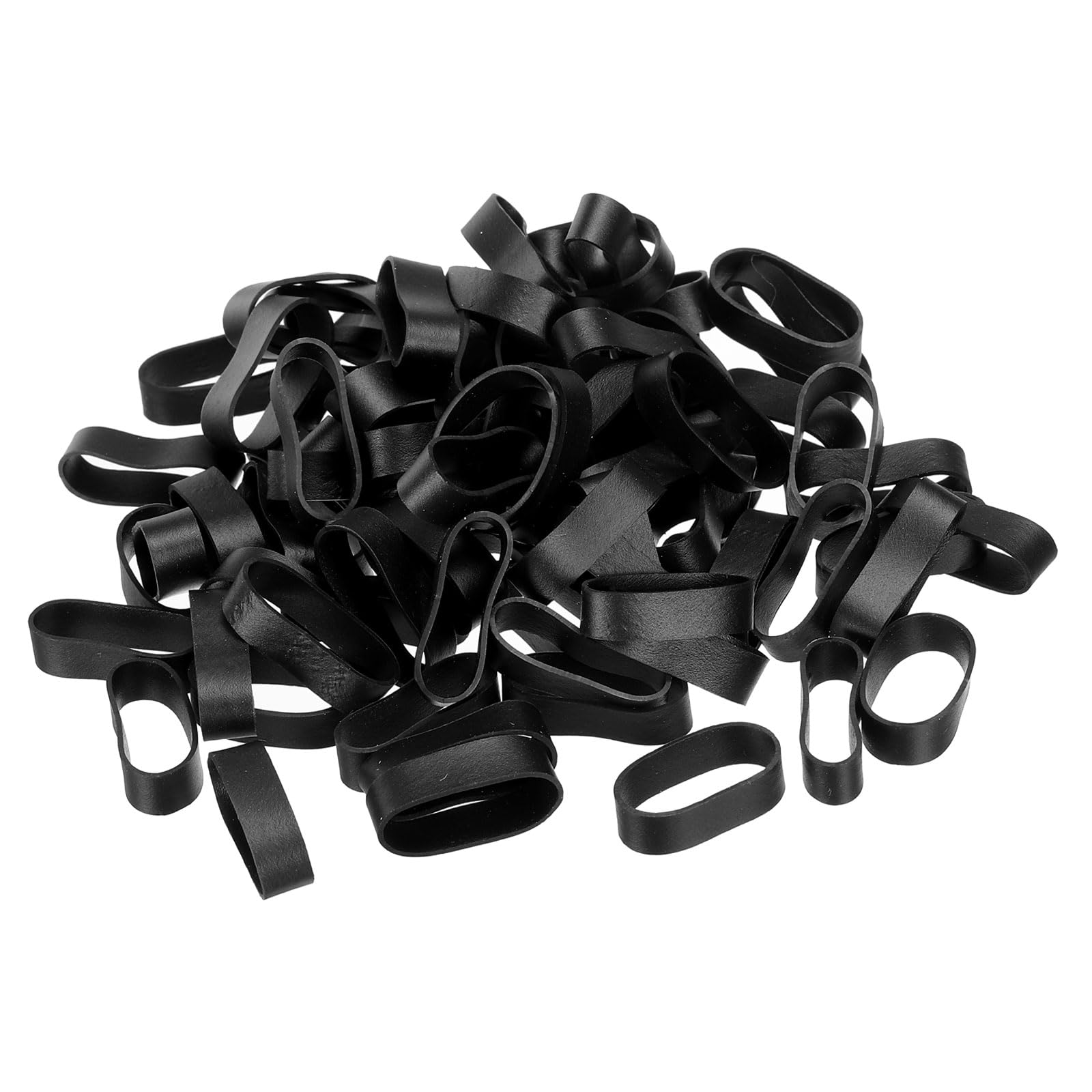 PATIKIL Silicone Rubber Bands Cable Ties 200pcs Non-Slip 1" Flat Black for Cord Wrapping, Bag Wraps, Art