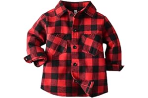 Baby Boy Lapel Button Down Shirt Kid Flannel Jacket Plaid Tops Toddler Boys Western Shirts Long Sleeve Fall Outfits