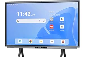 Shiarffe R9 Ultra Smart Board 75" EDLA-Certified Digital Whiteboard, 4K Touchscreen Interactive Display Built-in AI Camera for Classroom Office Hybrid Work Home, Dual-System Support