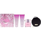 Versace Bright Crystal by Versace for Women - 4 Pc Gift Set 3oz EDT Spray, 3.4oz Body Lotion, 3.4oz Shower Gel, Round Make Up Case