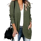 Saodimallsu Womens Loose Open Front Cardigan Long Sleeve Casual Lightweight Soft Knit Sweaters Coat with Pockets