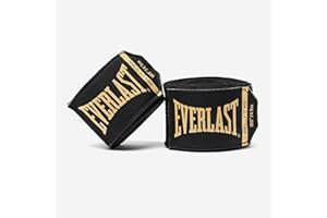 Everlast Elite 180” Hand Wraps – Breathable Nylon-Polyester, Hook & Loop Closure, Wrist & Knuckle Protection, Compact Size, W