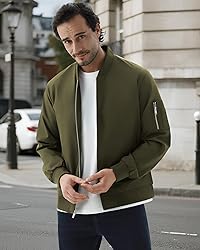 WULFUL Men's Bomber Jacket Lightweight Casual