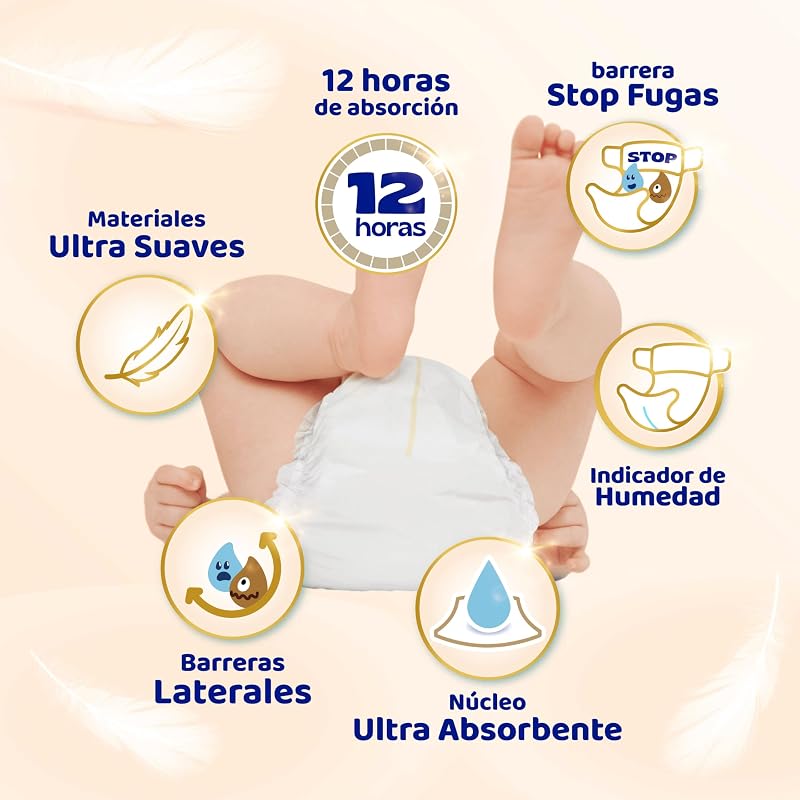 Pañales Bebé Sensitive, Talla 5 (11-16 kg), 168 Pañales + 4 Pants de Regalo, Hasta 12 h De Protección Antifugas y Cuidado de la Piel, Pack Mensual