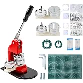 MK.Bear Button Maker Machine Multiple Sizes, Pin Maker Button Machine 1.25+2.25 Inch (32+58mm), DIY Button Press Machine Kit with 200 Button Parts Supplies, Comes with Circle Cutter and Cutting Mat