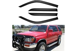 YQAUTEC Window Rain Guards Shield for 1996 1997 1998 1999 2000 2001 2002 Toyota 4Runner, Window Vent Visors Shades Wind Deflectors for 96-02 4Runner