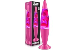 JAMBO 16" Beautiful Lamp- Purple with Pink Wax, Relaxing Liquid Light, Night Light Nightlight, Home Decor Living Room Office Bedroom Lamp for Adults Teens Kids, Magma Motion