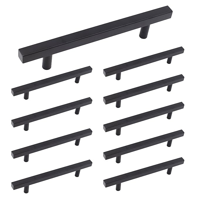 10 Stück Schwarz Quadratischer Griff Küchenschrank Türgriffe Schrank