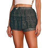 Cinvik Ruffle Shorts Womens Bloomers Y2k Shorts Tiered Micro Booties Summer Women Ruffle Underwear Women