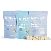 Happy Wax Clean Laundry Mix Premium Scented Natural, Non Toxic Soy Wax Melts &ndash; 6 Total Oz. of Scented Wax Melts Includes: Fresh Cotton, French Linens and Sea Salt &amp; Sage