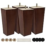 Kculehtlla 6 inch Furniture Legs Rubber Wood Made