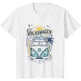Kids Volkswagen Type 2 Campervan Catch The Waves Surfing Van Kids T-Shirt