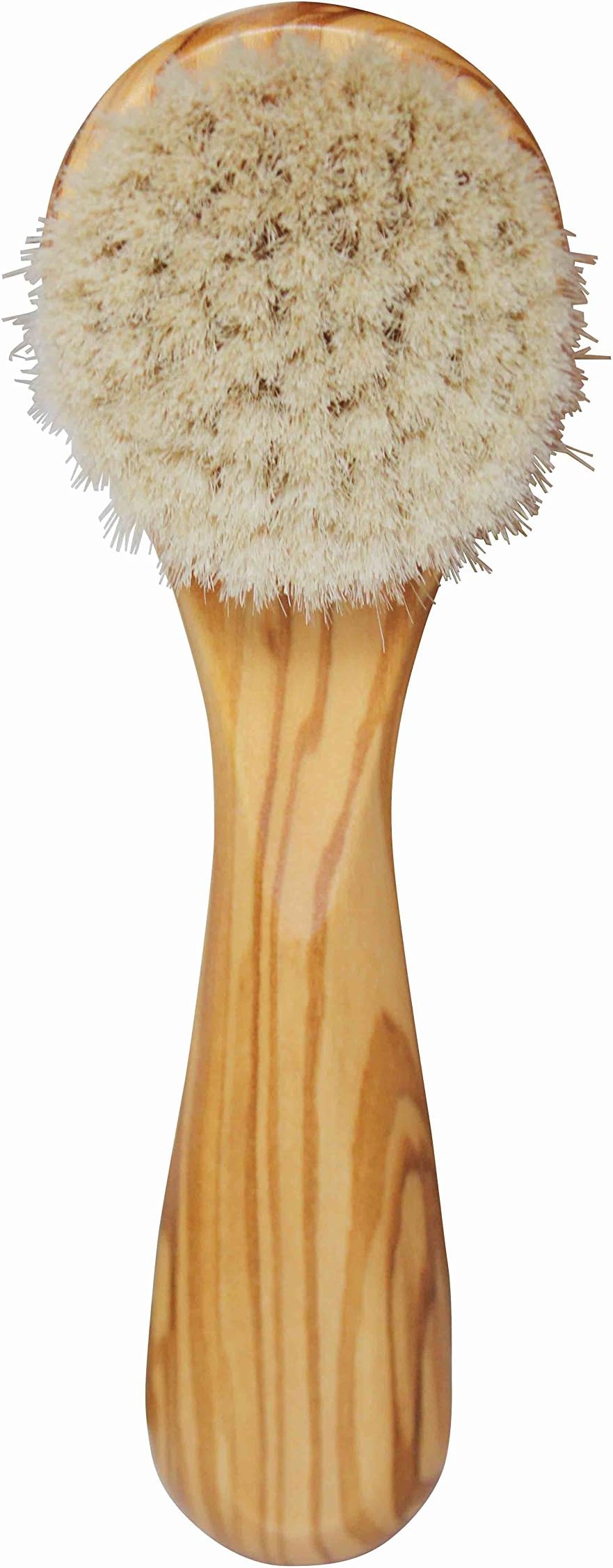 LilywoodsExfoliating Face Brush Cleanser w/Super Soft Goats Bristles in Olive Wood
