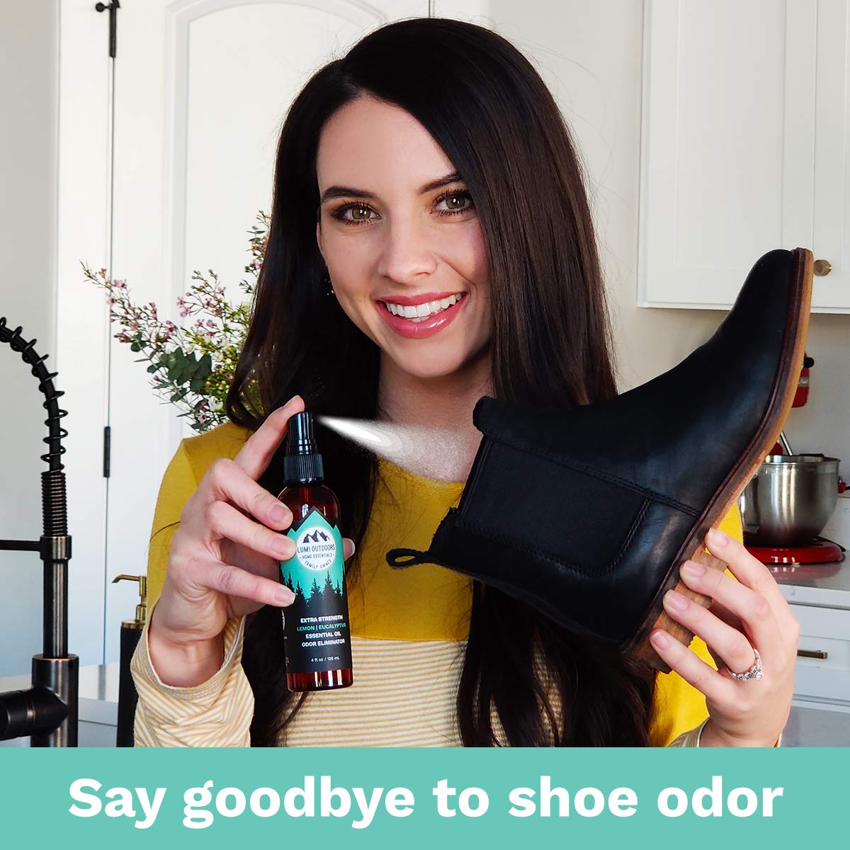 Lumi Outdoors Natural Shoe Deodorizer Spray & Odor Eliminator Extra