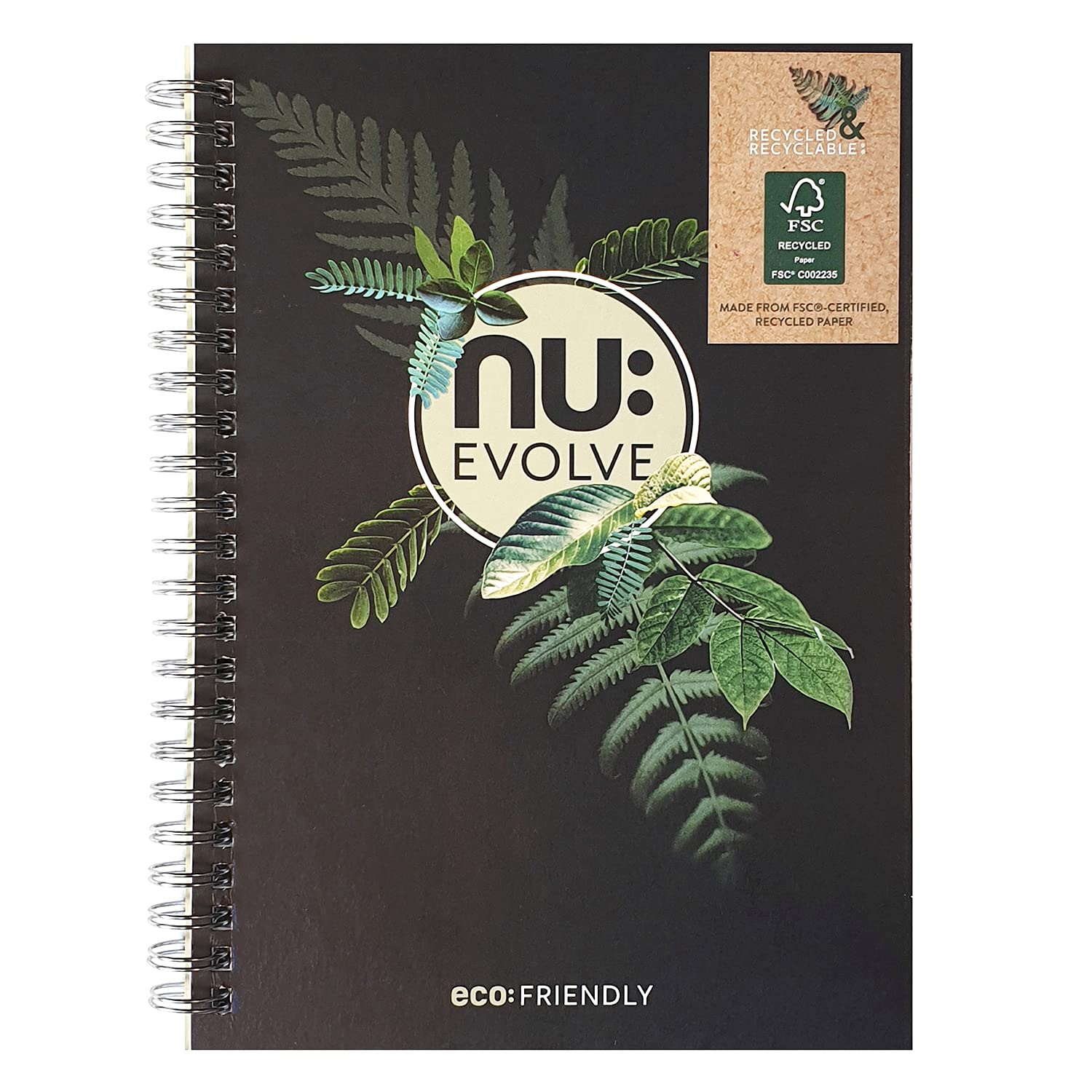 Nu Notebooks - Evolve Range - Recycled Notebook - A5 Notebook - Wirebound Notebook - Stationery Notebooks - Professional Notepad - 120 Pages