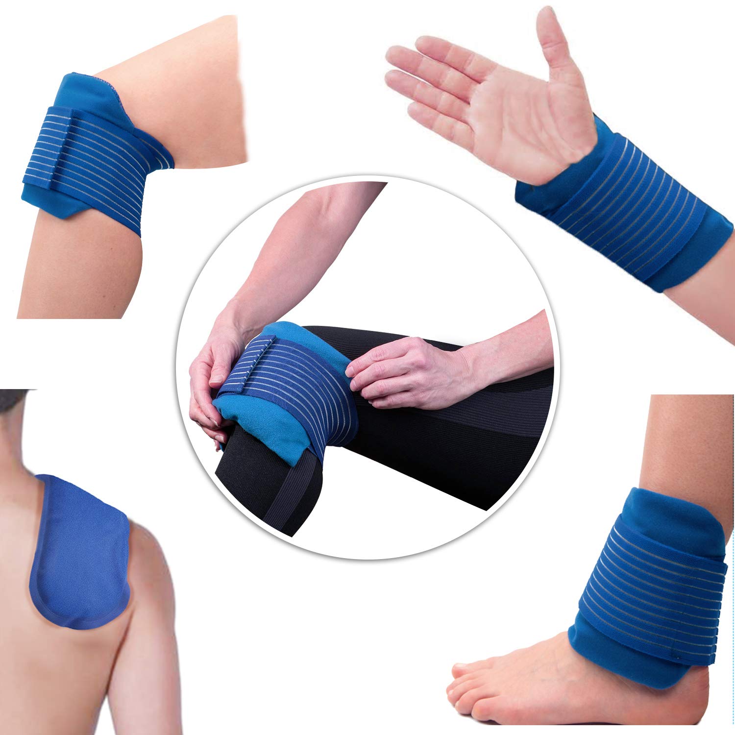 Medvice 2 Reusable Hot and Cold Ice Packs for Injuries, Joint Pain