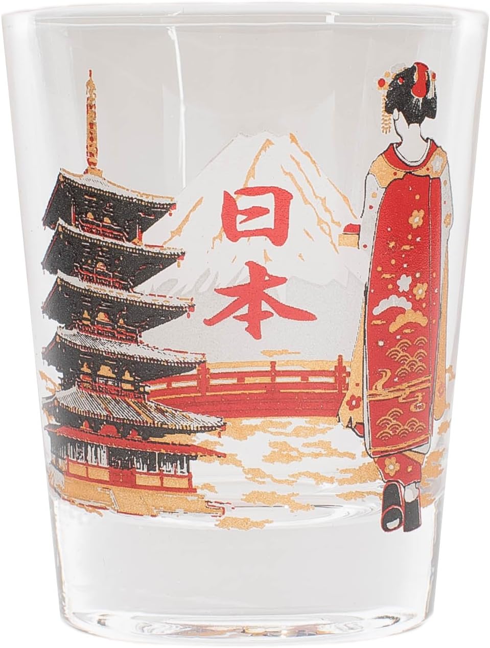 Japan Cool Shot Glass (Mt.Fuji and Five-storied pagoda)