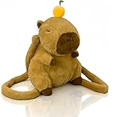 RYOLOY Cute and Stylish Capybara Backpack,Kawaii Stuffed Animal Capybara Backpack,Soft Capybara Plush Pillows Gifts for Kids Trendy Women.(large)