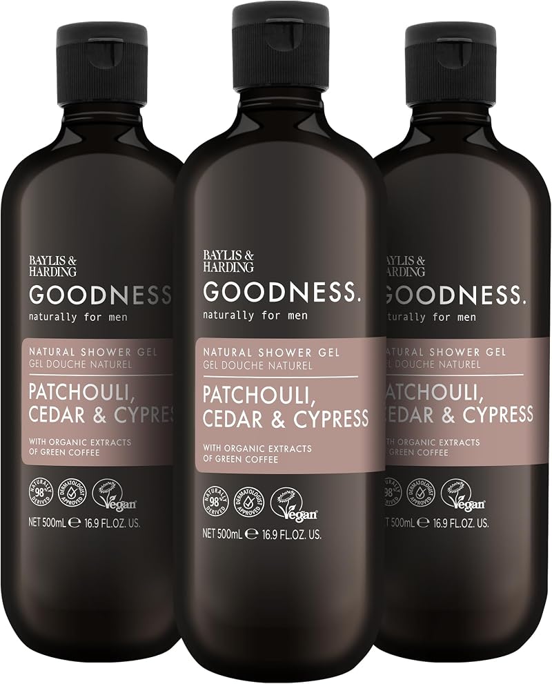 Baylis & Harding Goodness Patchouli Cedar Cypress Shower Gel 500 ml Pack of 3