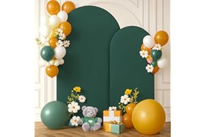 PARTISKY Hunter Green Arch Backdrop Covers - 7.2FT, 6FT Spandex Fitted Wedding Arch Stand Covers Round Top Chiara Arch Backdrop Cover for Wedding Birthday Party Decoration