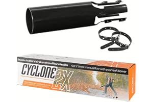 GENERIC Leaf Blower Air Booster, Air Flow Booster for Blower, Turbo Nozzle Extension Boosts Speed & Power for Yard, Lawn, and Driveway Cleanup (Black)