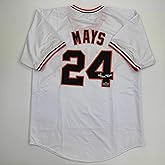 Facsimile Autographed Willie Mays San Francisco White Reprint Laser Auto Baseball Jersey Size Men's XL